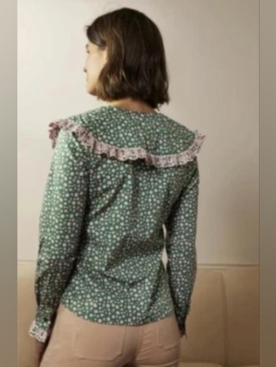 Boden Statement Peter Pan Collar Floral Button Down Shirt - Picture 2 of 13